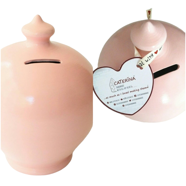 Baby Pink Piggy Bank, NewBorn Nursery Decor, My first Piggy Bank