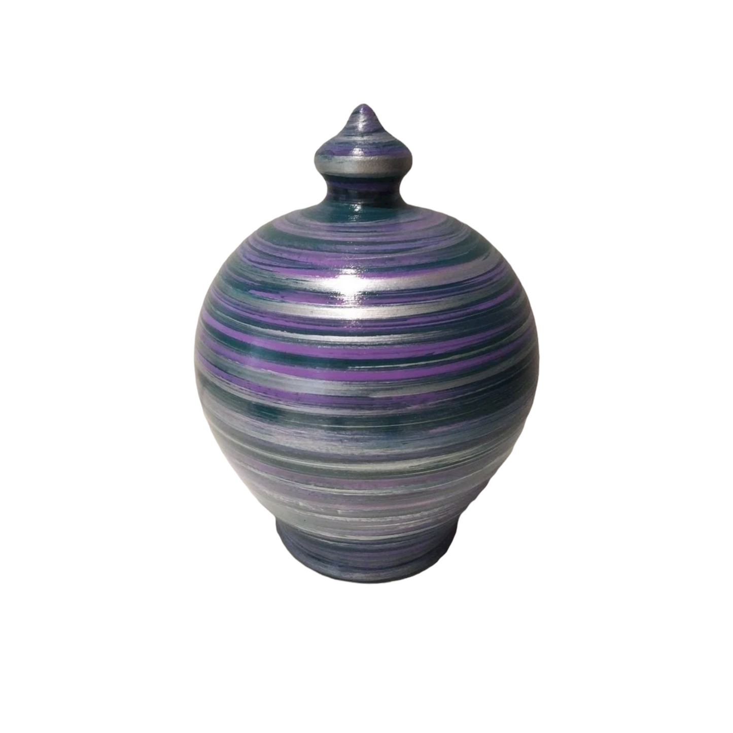 Piggy bank, italian pottery piggy bank. Colors: green, purple, silver as in picture. 💰Size: 15 cm = 5.90 inches in height. Circumference: 40 cm = 15.74 inches. With hole and stopper plug, or without hole.