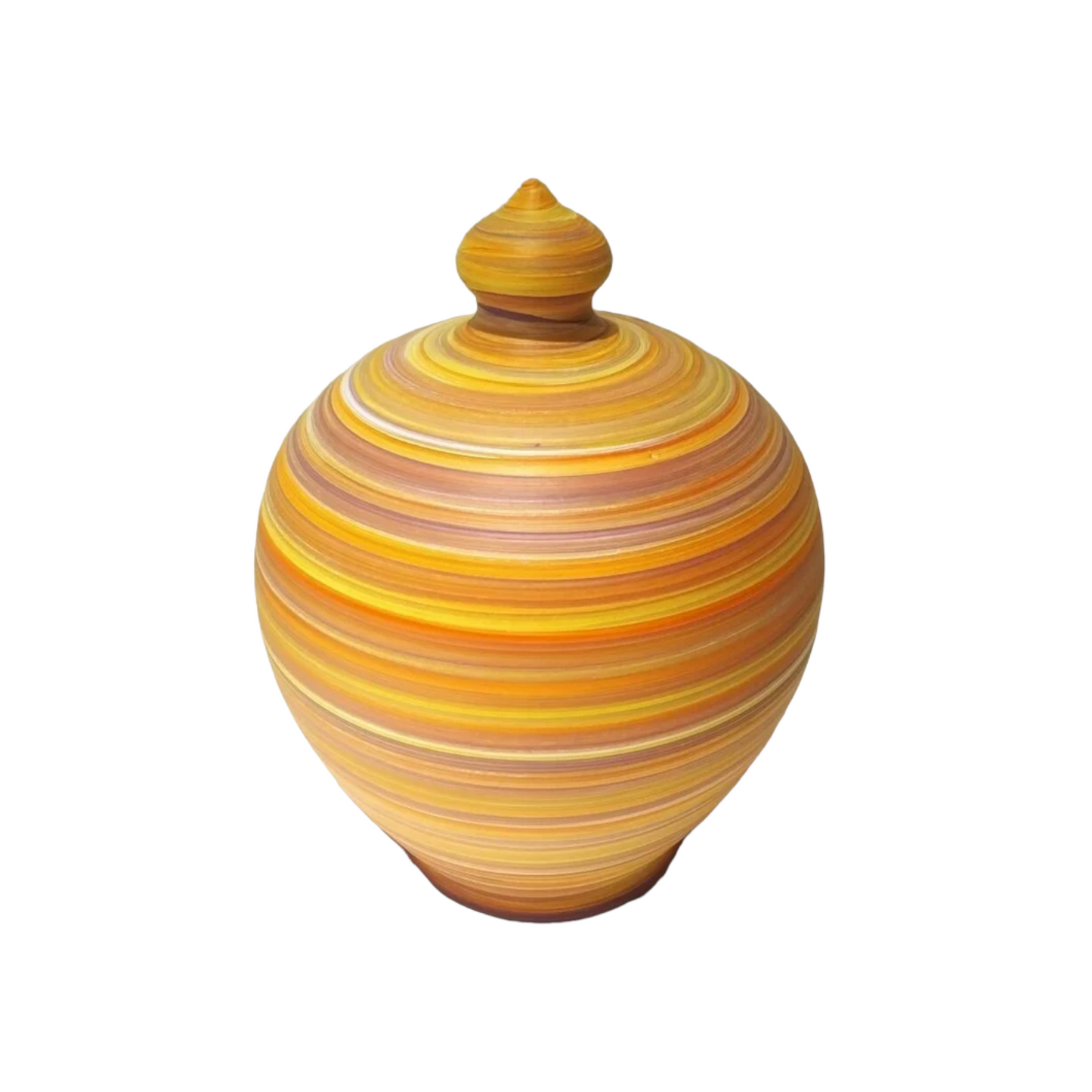 Give your home a stylish touch with this handcrafted and hand painted clay money pot. A work of practical art, and an amazing gift, this piggy bag for adults is a keepsake that they’ll treasure for years to come!  Size: 17 cm = 6.70 inches in height. Circumference: 44 cm = 17.32 inches.   Colors: White, Purple, Orange, Yellow, as in picture.  With hole and stopper plug, or without hole.